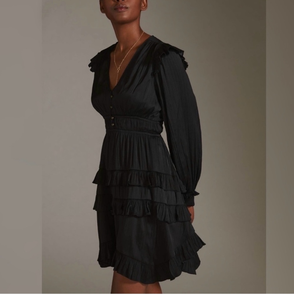 NWT Anthropologie Tiered Ruffled Mini Dress - Picture 2 of 10